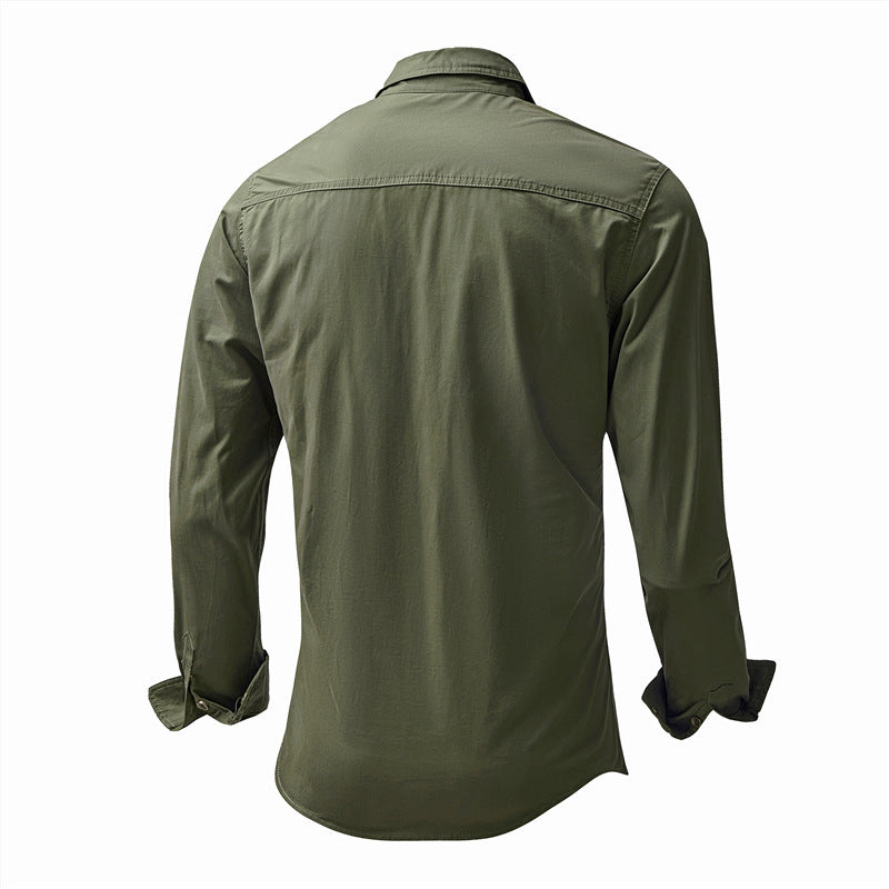 Autumn Workwear Shirt Men's Plus Size ShopWithASmile.com