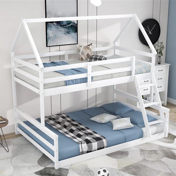 Bunk Bed With Built-in Ladder, White