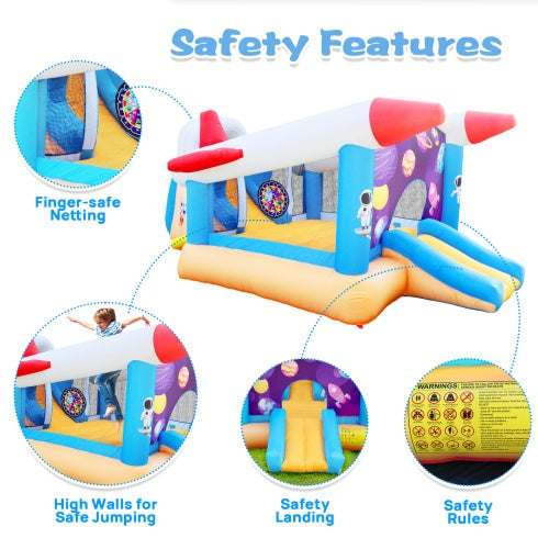 6 In 1 Outdoor Indoor Inflatable Bouncer For Kids Target Ball Basketball Slide With Blower ShopWithASmile7.com