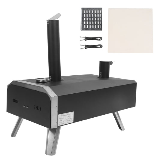 Outdoor Pizza Oven Wood Fired Maker Outside Stove 12in Portable Stainless Steel for Backyard ShopWithASmile.com