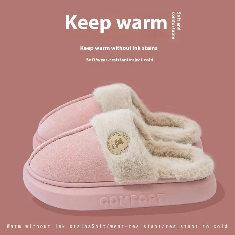 New Plush Slippers For Women Men Winter Warm Home Slipper Indoor Thick-soled Fleece Shoes My Store
