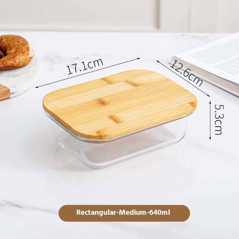 Household Fresh-keeping Glass Lunch Box Can Be Heated In Microwave Oven