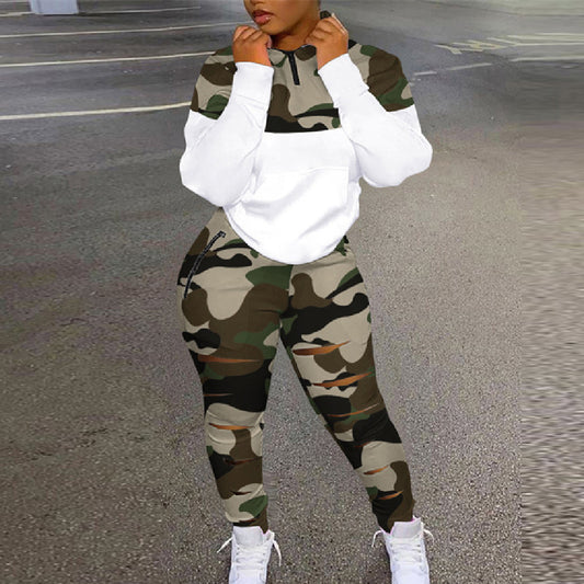 Fashion Camo Print Top Suit ShopWithASmile.com