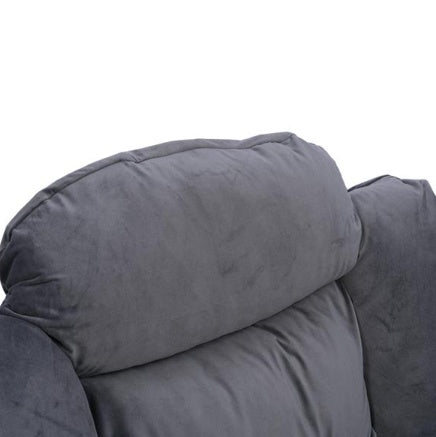Living Room Chair Modern Cotton Fabric Lazy Chair With Armrests And Side Pockets - Dark Grey With Ottoman