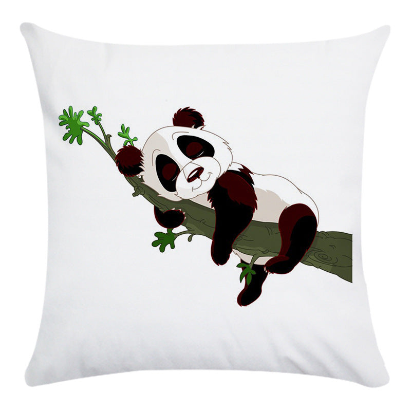 Cartoon Panda Super Soft Cotton Throwing Pillow Cover ShopWithASmile7.com