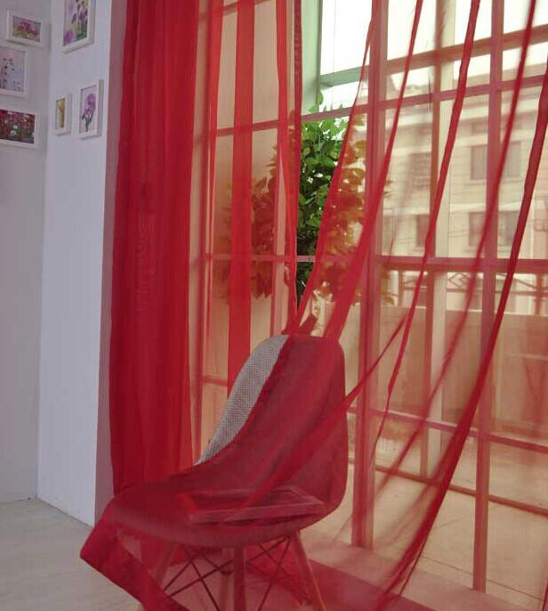 Solid Color Glass Mesh Curtains Transparent Color Ready-made Curtain Punch-free ShopWithASmile7.com