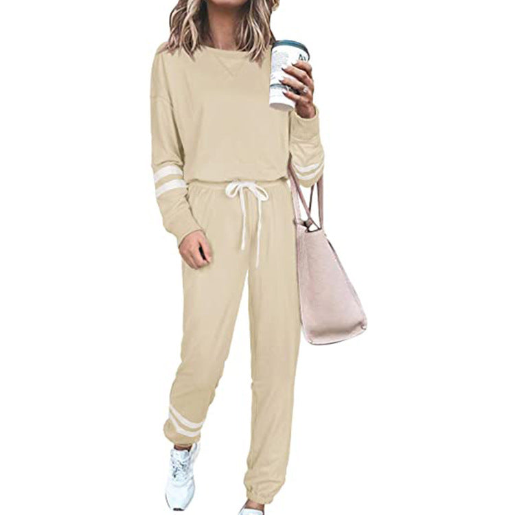 Women's Clothing Plus Size Loose-fitting Solid Color Long Sleeves Casual Suit ShopWithASmile7.com