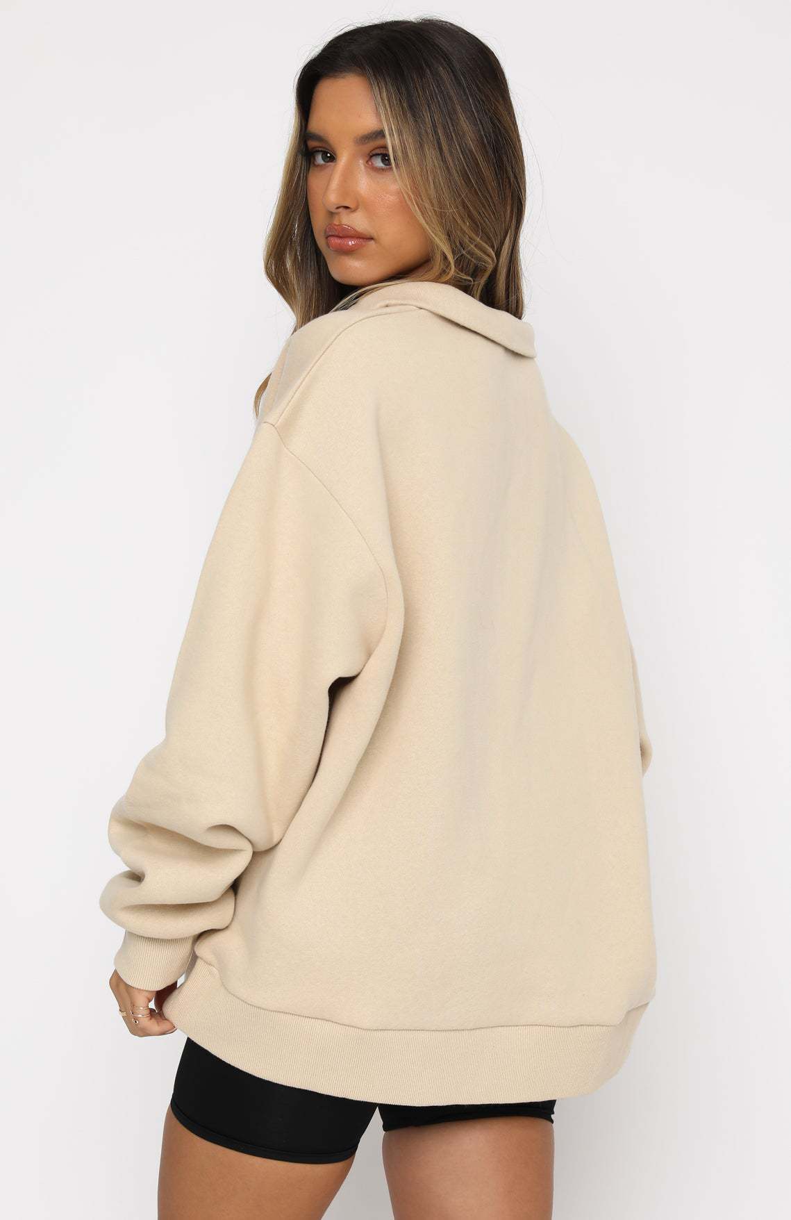 Casual Top Half Zipper Pullover Long Sleeved Sweatshirt ShopWithASmile7.com