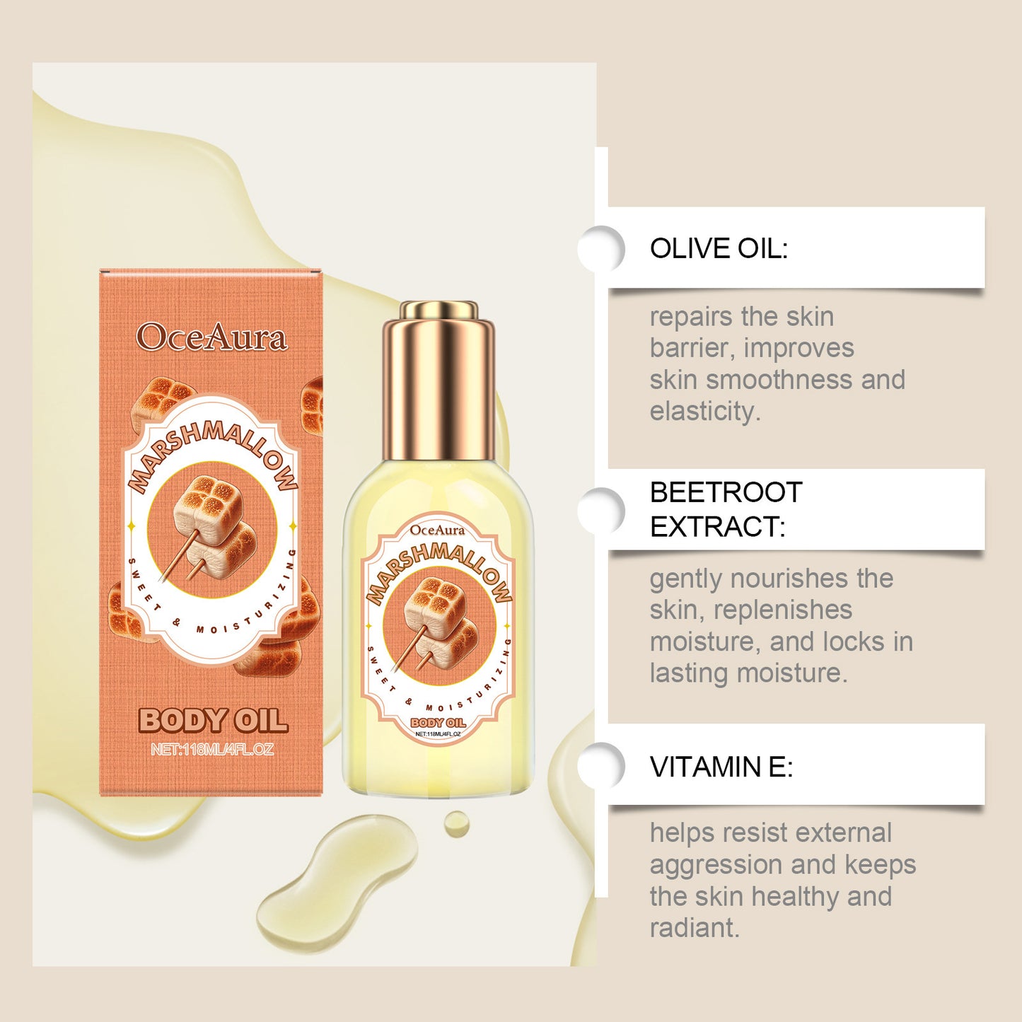 Cotton Candy Flavor Body Moisturizing Treatment Oil ShopWithASmile7.com