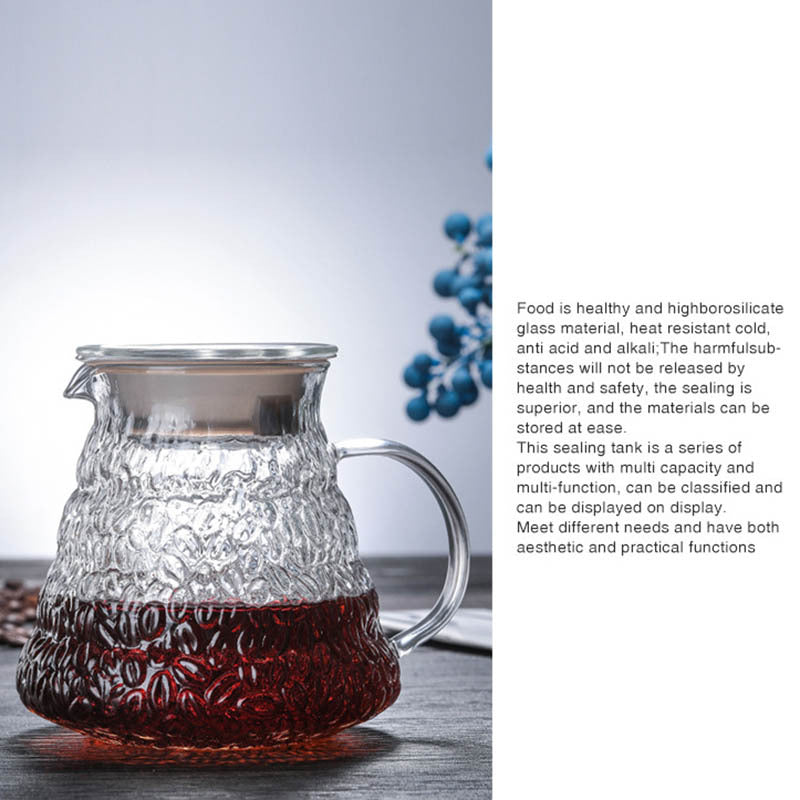 Heat-Resistant Hand-Blown Open Flame Direct-Fired Glass Coffee Pot