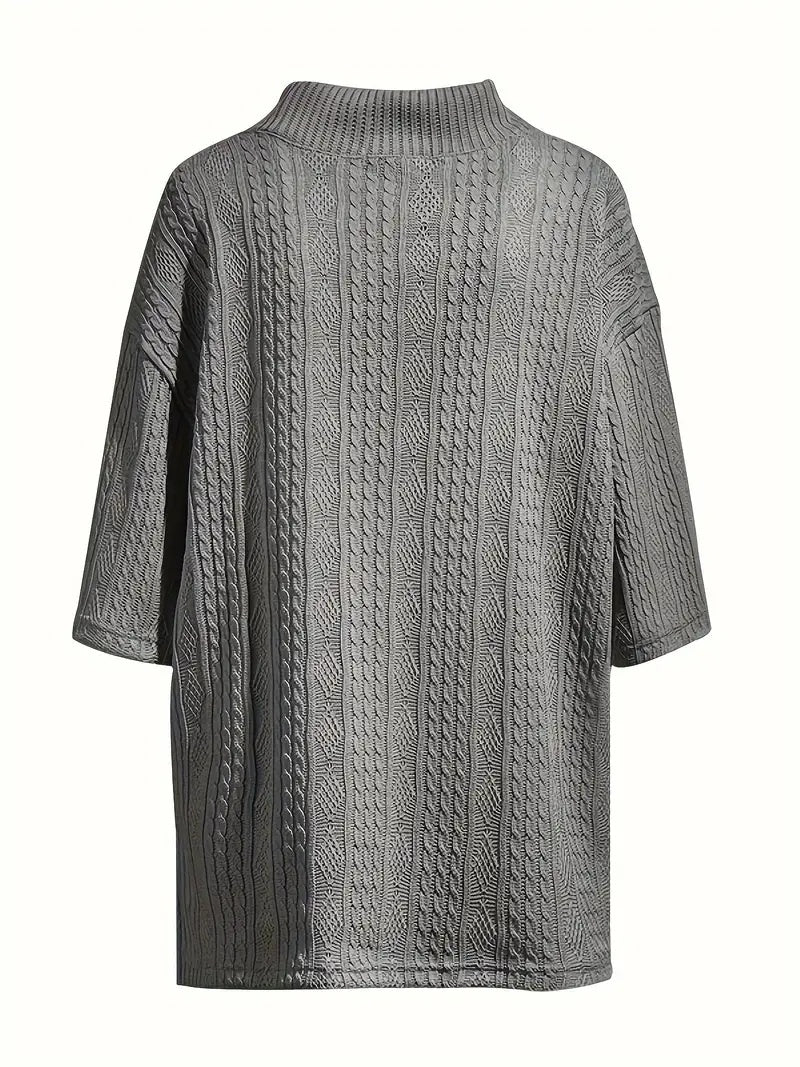 2pcs Men's Jacquard Solid Short Sleeve V Neck Shirt & Matching Drawstring Shorts Set, Summer Leisure Clothing ShopWithASmile7.com