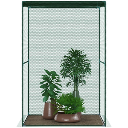 Outsunny 4' X 4' Crop Cage, Plant Protection Tent With Zippered Doors For Vegetable Garden, Backyard