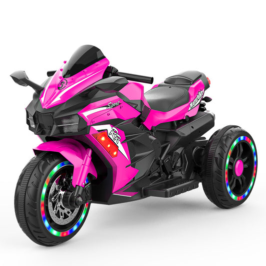 12V Electric Motorcycle For Kids - One-key Start, LED Tire, Forward and Backward, Mp3 Tuner, Bluetooth Music, with Usb Function, Rear Shock ShopWithASmile.com