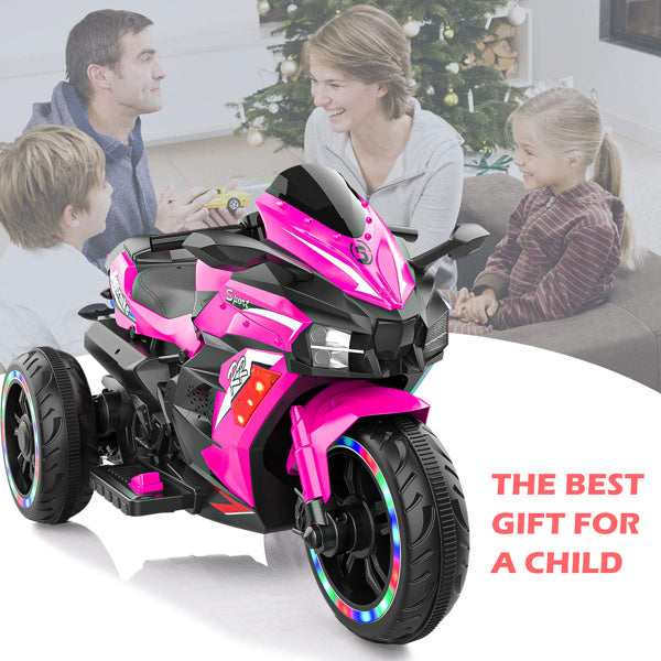 12V Electric Motorcycle For Kids - One-key Start, LED Tire, Forward and Backward, Mp3 Tuner, Bluetooth Music, with Usb Function, Rear Shock ShopWithASmile.com