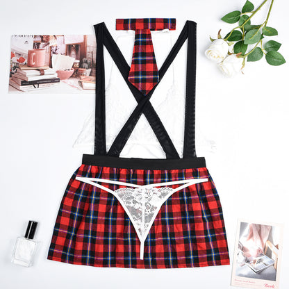 European And American INScosplay Uniform Ultra-thin Sexy Four-piece Suit