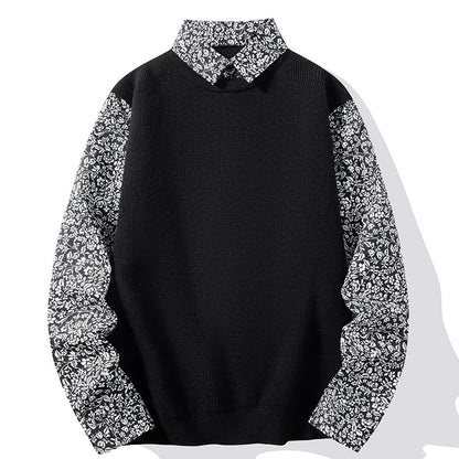 Men's Fashion Casual Shirt Collar Bottoming Sweater