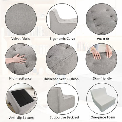 Fireside Chair, Lazy Floor Sofa Couch, Large Bean Bag Chair For Adults With High Resilience Foam For Living Room, Bedroom And Office, Velvet Fabric