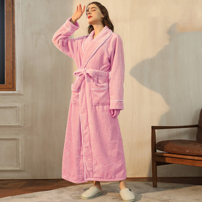 Thickened Pineapple Flannel Couple Nightgown Fashion