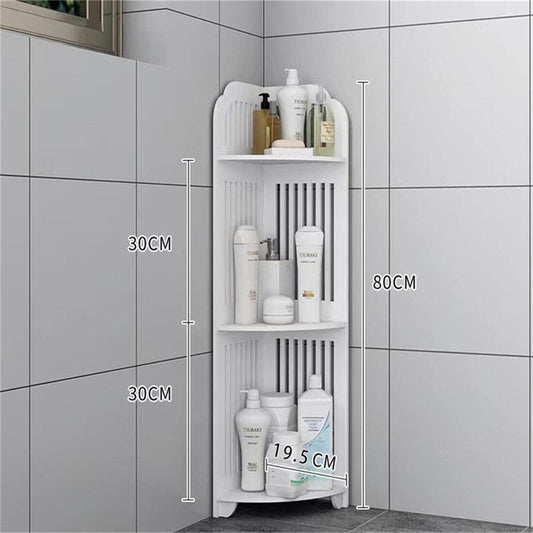 3 Tier Corner Bath Shelf Shower Caddy Storage Rack Unit Organiser Stand White UK ShopWithASmile.com