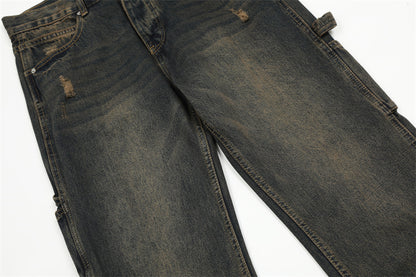 Multi-pocket Jeans Men's Loose Pants