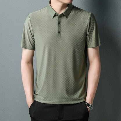 Seamless Short Sleeve Men's Solid Color