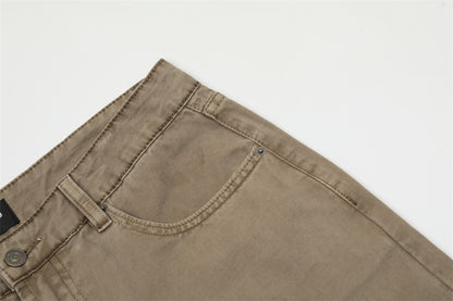 Washed Denim Straight-leg Trousers Men