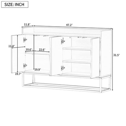 Modern Sideboard Elegant Buffet Cabinet - White