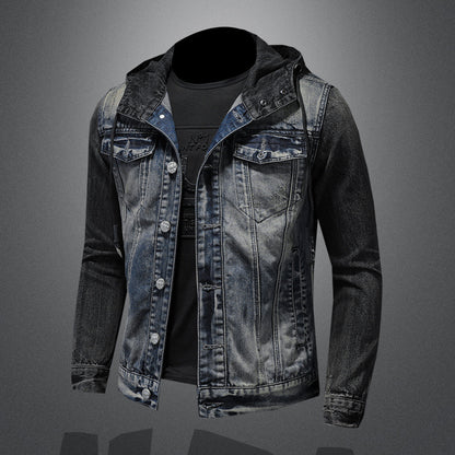 Men's Fashion Casual Slim-fit Hood Denim Jacket