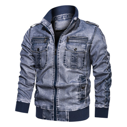 A tough leather jacket with velvet