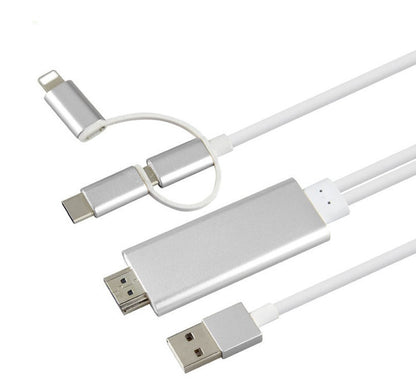 Type-C To HDMI Three In One Mobile Phone Projection Cable ShopWithASmile7.com