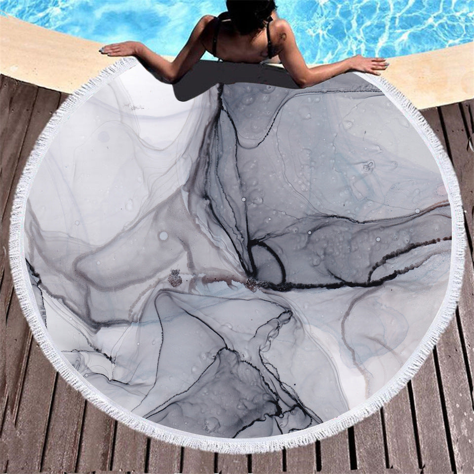 3D digital printed microfiber round beach towel ShopWithASmile7.com