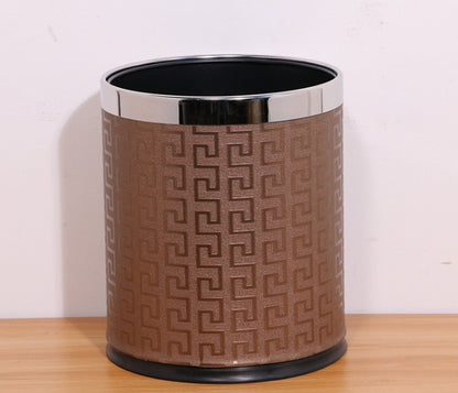 Hotel trash can fire home office double thickening creative coverless KTV room stainless steel storage bucket