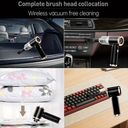 Wireless Car Vacuum Cleaner Handheld Vaccum Powerful Suction USB Rechargeable
