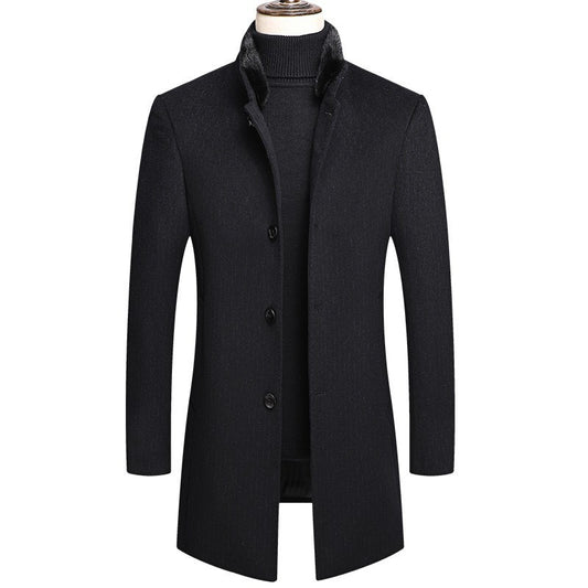Thick mink wool woolen coat