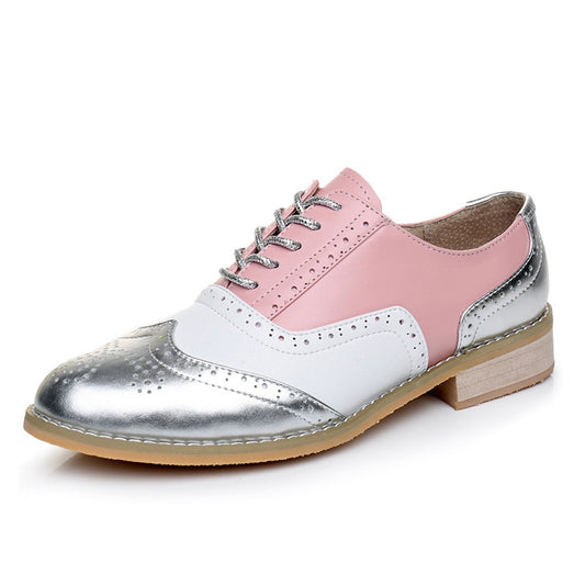 British style color matching shoes