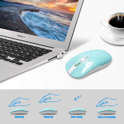 Sleek 2.4G Wireless Keyboard and Mouse Combo for Desktop and Laptop Use ShopWithASmile.com