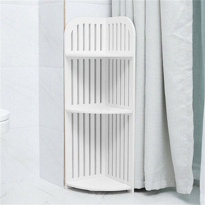 3 Tier Corner Bath Shelf Shower Caddy Storage Rack Unit Organiser Stand White UK ShopWithASmile.com