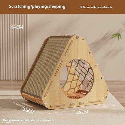 Creative Home Sisal Cat Scratching Column Solid Wood Cat Climbing Frame ShopWithASmile.com