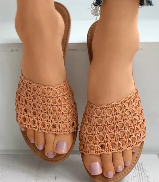 Woven sandals and slippers