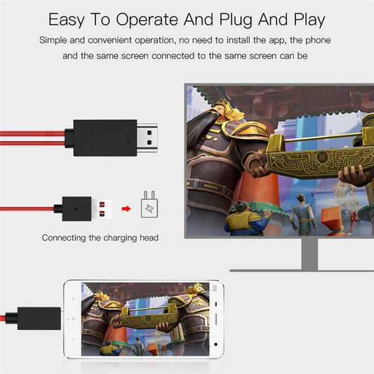 Type-C To HDMI Three In One Mobile Phone Projection Cable ShopWithASmile7.com