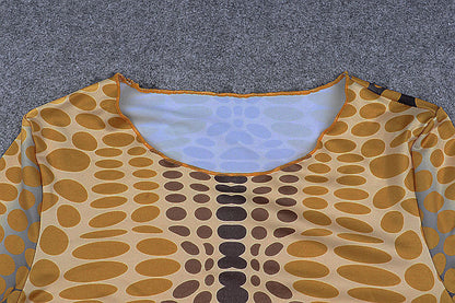 Creative Gradient Polka Dot Print Long Sleeve Pullover