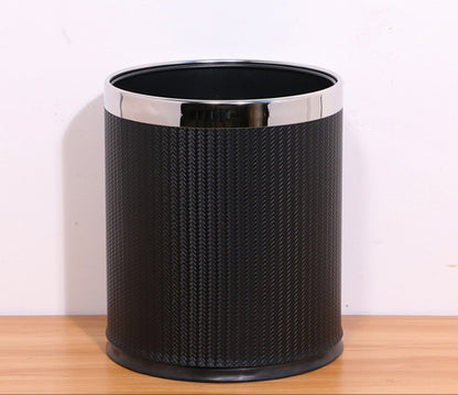 Hotel trash can fire home office double thickening creative coverless KTV room stainless steel storage bucket