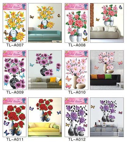 Vivid And Colorful 3D Flower Wall Stickers