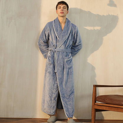Thickened Pineapple Flannel Couple Nightgown Fashion