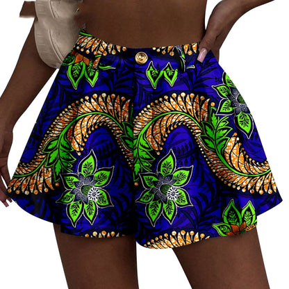 African Duplex Printing Batik Shorts ShopWithASmile7.com