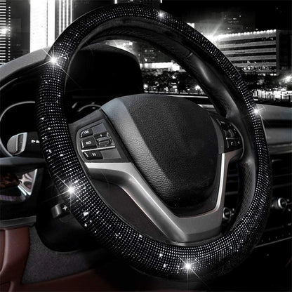 Diamond Steering Wheel Cover Rhinestones Crystals Car Handcraft Steering Wheel Covers ShopWithASmile7.com