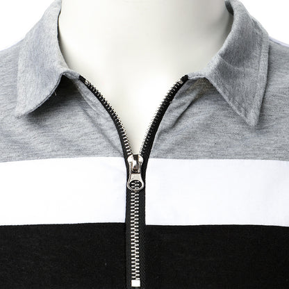 Foreign Trade Men's Shirt Three-Color Stitching With Men's Long Sleeves