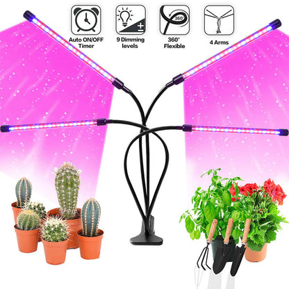 Four-Head LED Clip Plant Growth Lamp