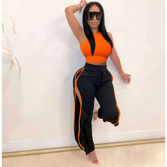Sports Casual Letters Solid Color Sexy Suit