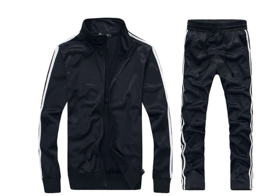 Men's Slim Stand Collar Cardigan Sweater Set